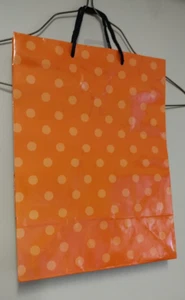 AMERIKANISCHE GRÜSSE GESCHENKTASCHE ORANGE POLKA PUNKTE - Bild 1 von 3