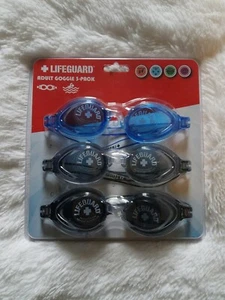 LifeGuard Adult Swim Goggles 3-Pack New Latex Free - Picture 1 of 3