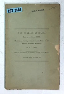 New England Annelida By Verrill 1881 Historical Sketch Species Plates BOOK Y149 - Bild 1 von 6