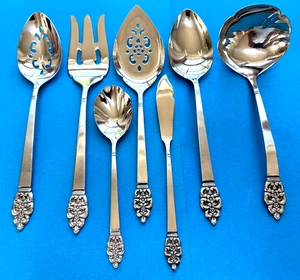 Oneida Deluxe NORDIC Serving Spoons Fork Knife ++ Stainless Flatware - Picture 1 of 4