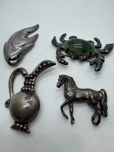 Vintage Grobe Sterling Silber 925 Brosche Anstecknadel Anhänger Konvolut Mexiko (kein Schrott) - Bild 1 von 9