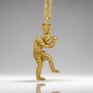 Boxing Pendant for Men – Gold-Plated 925 Silver Sports Jewelry Gift Accessory - Picture 1 of 14