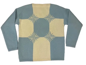 Vintage Strickpullover Damen Schneeflocke blau-weiß Weihnachtspullover Aspen CO - Bild 1 von 14