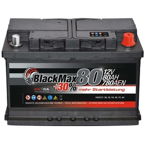 Autobatterie 12V 80Ah BlackMax Starterbatterie ersetzt 70Ah 72Ah 74Ah 75Ah 77Ah - Bild 1 von 7