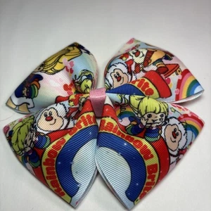 Beautiful Rainbow Brite Inspired Girls Hair Bow Bright Vibrant Colors ~ Adorable - Picture 1 of 8