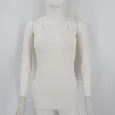 NEW J. Crew Fine Rib Racerback Tank Top White Minimalist Modal Elastane Basics S - Image 1 of 4