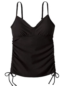 Prana Tankini Oberteil schwarz Gr. Large geraffte Seiten Spaghettiträger - Bild 1 von 6