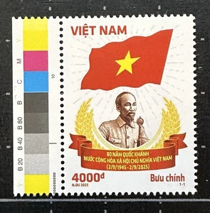 Sello Vietnam 2025 80 años independencia MNH bandera Ho Chi Minh - Imagen 1 de 1