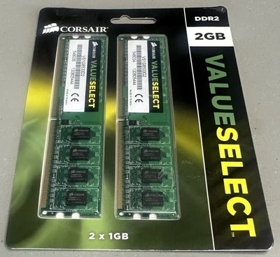 Set of 2 New Sealed Corsair 1 GB DIMM 333 MHz DDR Memory (VS1GB333) - 2GB Total - Image 1 of 2
