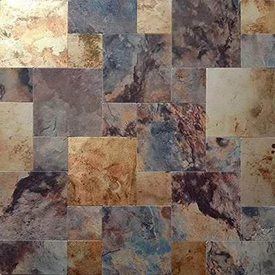 -Лист Peel and Stick фартук камень плитки, матовый 10 золотой и коричневый - Изображение 1 из 4