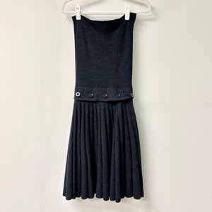 Marc by Marc Jacobs Wool Strapless Pleated A-Line Midi Dress Black Women Size XS - Picture 1 of 3