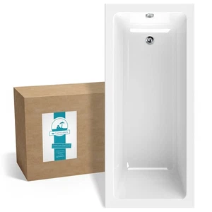 Rechteck-Badewanne 170x75 cm ergonomisch Körperformwanne eckig pflegeleicht - Bild 1 von 12
