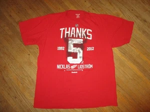 CAMISETA JERSEY NICKLAS LIDSTROM DETROIT ALAS ROJAS GRACIAS 5 Retiro 2012-XL - Imagen 1 de 2