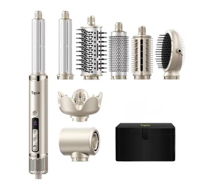 Spazzola multistyler e asciugacapelli ad aria calda Tqcir 8 in 1 con custodia oro nuova! - Foto 1 di 9