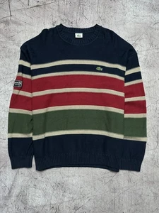 Lacoste 90s Vintage Mens Cotton Knit Sweater Made in Spain Size 8 XXL - Picture 1 of 8