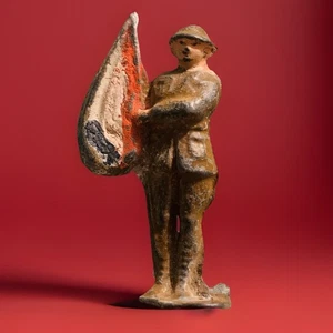 Vintage 1920s - Lead Toy Soldier with Union Jack Flag – WWI Era Britain. 5cm - Picture 1 of 10