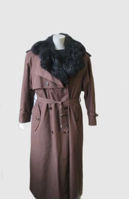 Mujer Talla 8 OFERTA Impermeable con Cuello de Piel de Opuesto y Forro COMO NUEVO Mujer Foto 1 de 4