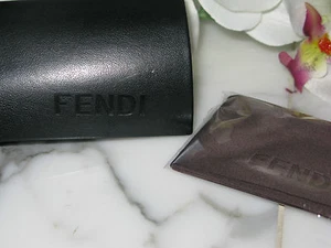 FENDI 100% Authentic Logo Black Eyeglasses Case and Cloth-Brand New - Foto 1 di 5