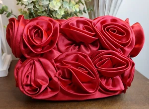 Borsa a frizione solo fiori rosetta rossa per la tua facilità elegante formale - Foto 1 di 6