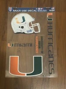 Miami Hurricanes Multi Use Decal  Set Sticker Dorm Laptop Emblem Car Truck Gift - Picture 1 of 7
