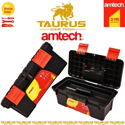 10" AMTECH TOOL BOX Mini New Chest FREE TRAY DIY Compartment WORKSHOP Storage UK - Image 1 of 4