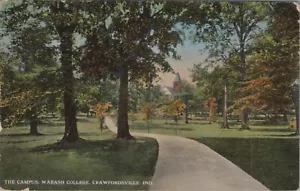 Postal de Crawfordsville Indiana Wabash College Campus publicada en 1915 - Imagen 1 de 2