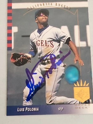 Luis Polonia Signed 1993 Upper Deck SP - #24  - Image 1 of 2