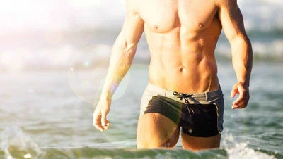 Aussiebum 70's swim Trunks Square Cut Shorts Retro Grey XS S M L XL XXL - Image 1 of 4