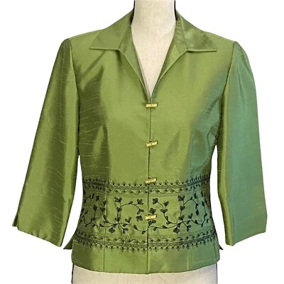 Chaqueta Blazer Jessica Howard 8P Verde Bordada Foto 1 de 4