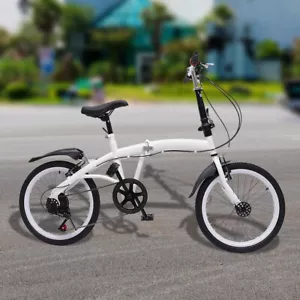 20 Zoll 6-Gang Klapprad Camping City Bike Weiß Erwachsene Faltrad Klappfahrrad - Bild 1 von 13