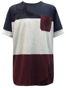 NEXT Men's Marvel Grey Cotton Striped Avengers T-Shirt - Picture 1 of 4