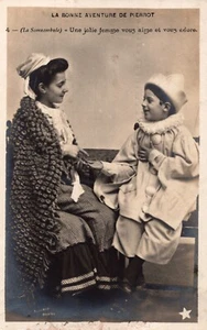 Payaso Pierrot La Bonne Aventure De Pierrot Vintage RPPC 03.77 - Imagen 1 de 2