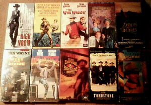 Lot of 10 WESTERN VHS Tapes - High Noon  Two Mules For Sister Sara  Tombstone +