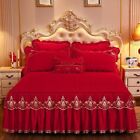Tissu microfibre princesse dentelle couvre-lit jupe de lit en coton taie d'oreiller