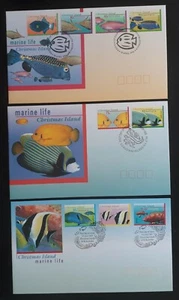 1995-7 Christmas Island lot of 3 Marine Life First Day Covers - Picture 1 of 5