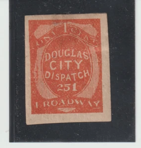 US Scott #59-L3a Imperf Genuine Remainder 1879 US Local  Douglas City Despatch - Picture 1 of 2