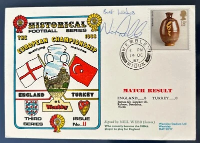 Signed Neil Webb England Manchester United FDC Autograph Turkey Limited Edition - Image 1 of 3