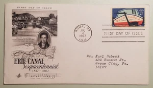 Erie Canal 5 cent United States Art Craft First Day Cover (addressed) - Picture 1 of 2
