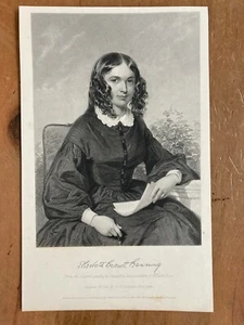 Elizabeth Barrett Browning English Poet Portrait - Litho Kunstdruck - Bild 1 von 1