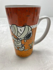 Pair 2x Peanuts Gang Great Pumpkin Mummy Snoopy Woodstock Halloween Mug Tall Boo - Picture 1 of 12