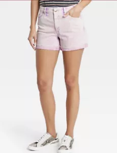 Universal Thread Women's Sz 16 Shorts Purple Color Vintage Midi Jean Acid Washed - Picture 1 of 3