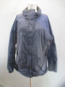 MARMOT Size XL Womens Black Full Zip Snap Stand Collar Pocket Windbreaker 992 - Picture 1 of 10