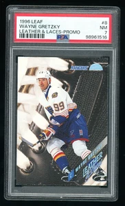 Wayne Gretzky SER /5000 1996-97 Leaf Leather And Laces #8 STL Blues PSA 7 POP 3 - Picture 1 of 2