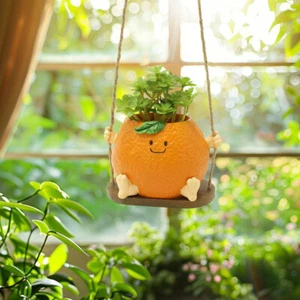 Swing Face Planter Pot Hanging Swinging Smiley Planter Cute Planter _ha - Picture 1 of 9