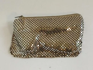 Vintage Silvertone Mesh Metal Zip Coin Purse Makeup Pouch Art Deco - Picture 1 of 7