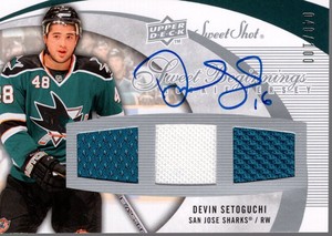 2007-08 Sweet Shot Rookie Jersey Auto #156 Devin Setoguchi /100 - NM-MT