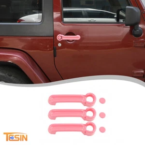 Door Handle Cover Trim Shell For Jeep Wrangler JK 07-17 2-Door Pink Accessories - Picture 1 of 8