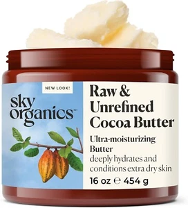 Sky Organics Raw Unrefined Cocoa Butter Ultra Moisturizing Butter -16oz -SEALED - Picture 1 of 1