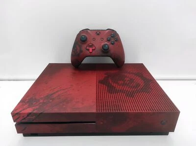 Xbox One S 2TB Gears of War Edition rot - inkl. Original Controller - sehr gut - Bild 1 von 3