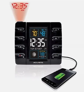 AcuRite Intelli-Time Projection Alarm Clock With Temperature And USB Charging - Picture 1 of 5